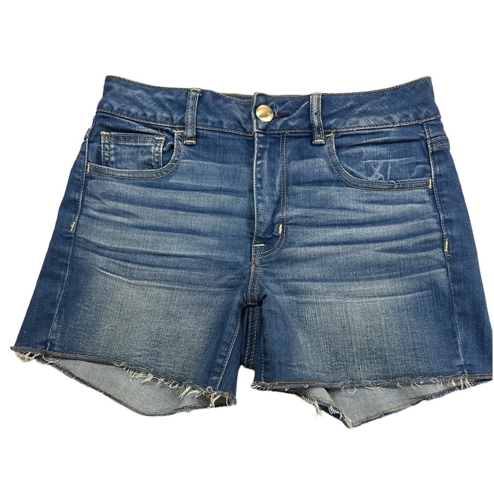 American Eagle Whiskered Cotton Denim Five Pocket Shorts Size 4